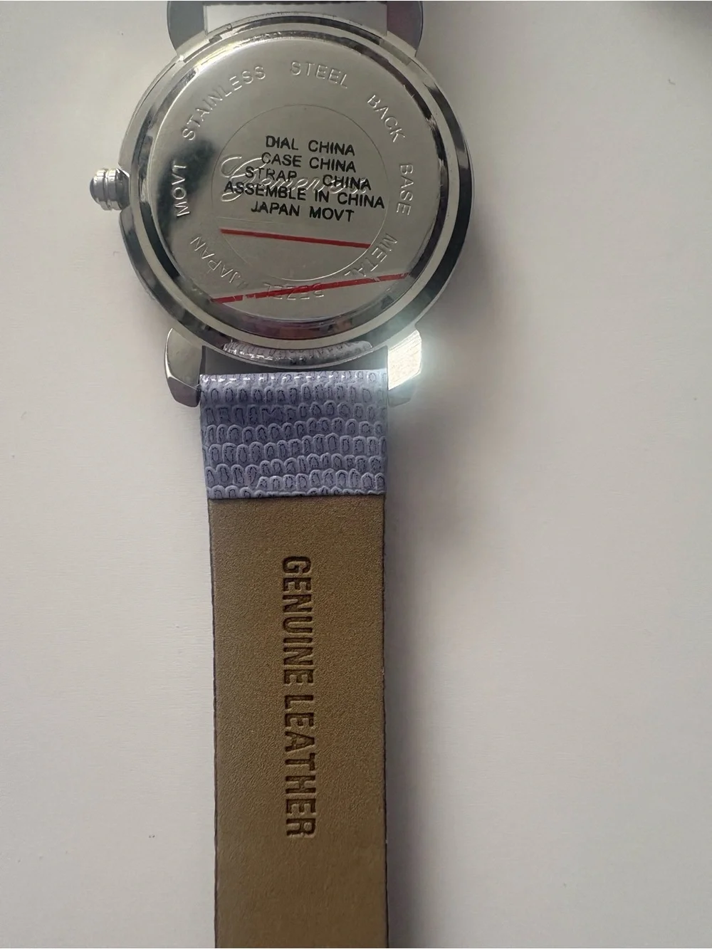Vintage genevex Lavender Leather-Strap Ladies Watch NWOT